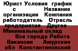 Юрист Условия: график 5/2 с 9.00-!8.00 › Название организации ­ Компания-работодатель › Отрасль предприятия ­ Другое › Минимальный оклад ­ 28 000 - Все города Работа » Вакансии   . Амурская обл.,Константиновский р-н